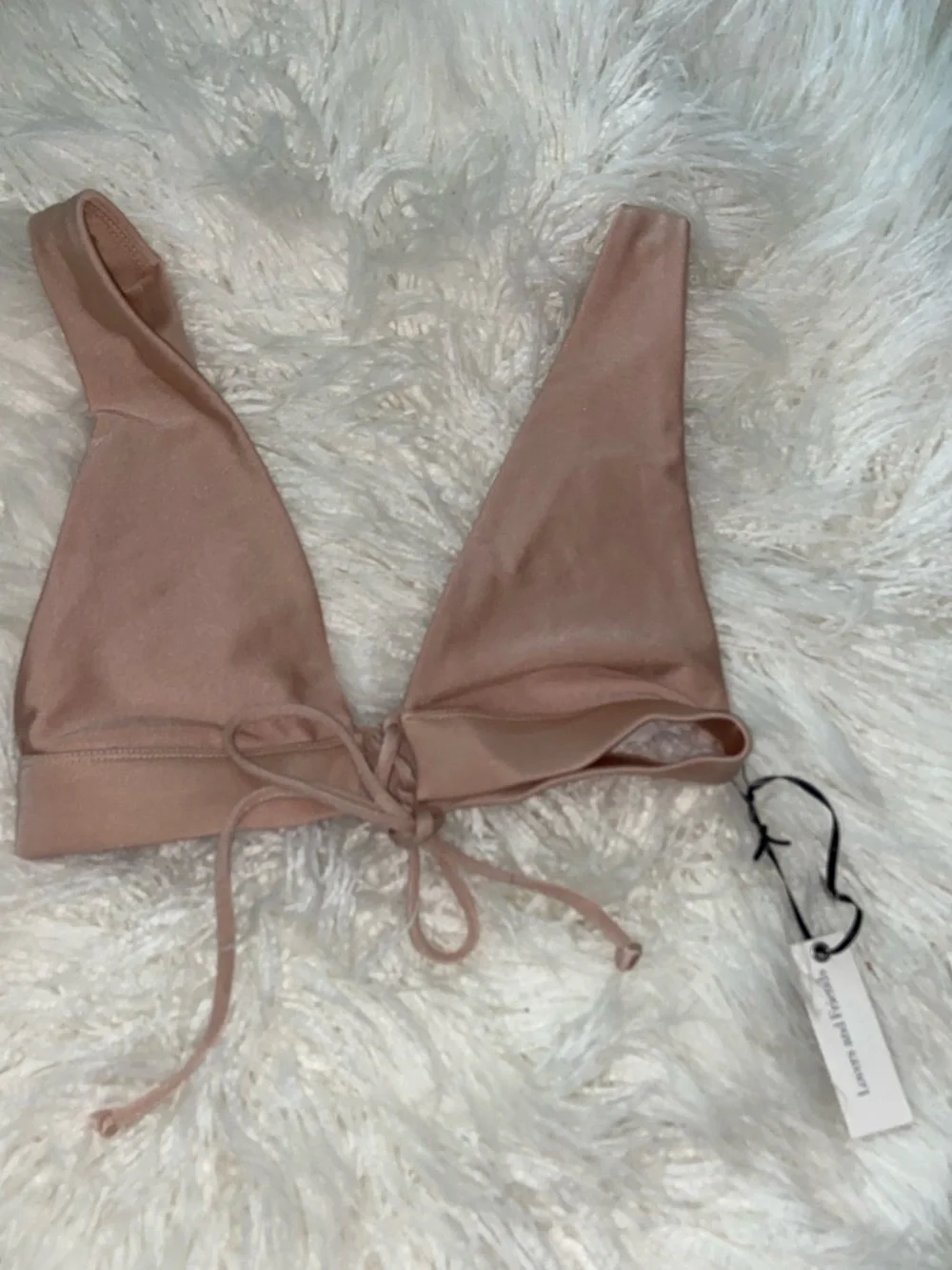 Lovers + Friends Rose Gold Lace-Up Bikini top - Picture 6 of 8